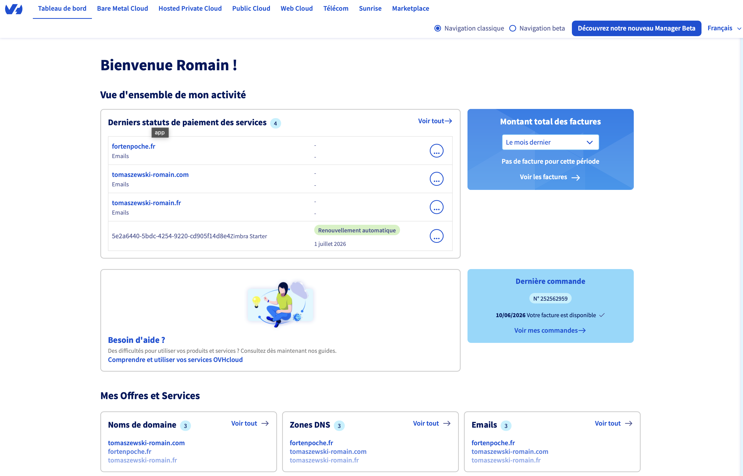 Mise en ligne - Portfolio (hébergement OVH)